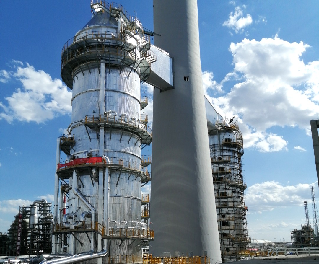 图为龙源环保承建的国能榆林化工SYCTC-1项目动力中心氨法脱硫装置